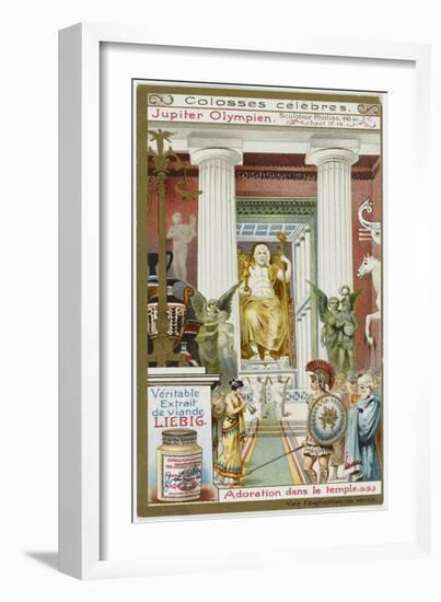 Phidias's Statue of Zeus, in the Temple of Zeus at Athens-null-Framed Art Print