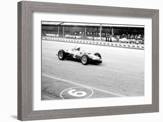 Phil Hill Driving a Ferrari Enters the Pits, 1961 (Photo)-null-Framed Giclee Print