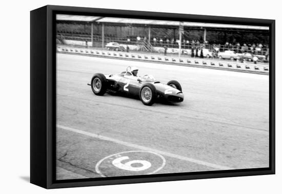 Phil Hill Driving a Ferrari Enters the Pits, 1961 (Photo)-null-Framed Premier Image Canvas