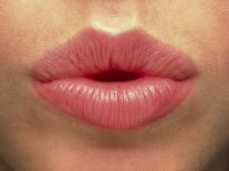 Close-up of the Pink Lips of a Woman (front View)-Phil Jude-Mounted Photographic Print