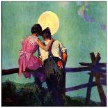 "Full Moon Romance," Country Gentleman Cover, October 1, 1934-Phil Lyford-Framed Giclee Print