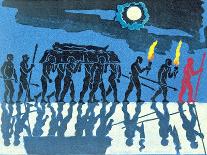 Flames Rise, Wotan Sadly Leaves His Beloved Daughter: Illustration for 'Die Walkure'-Phil Redford-Framed Giclee Print