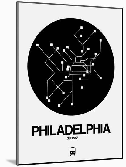 Philadelphia Black Subway Map-NaxArt-Mounted Art Print