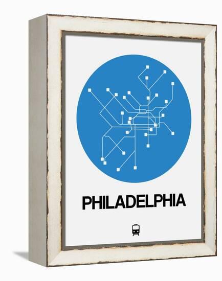 Philadelphia Blue Subway Map-NaxArt-Framed Stretched Canvas