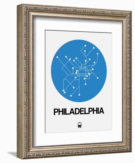 Philadelphia Blue Subway Map-NaxArt-Framed Art Print