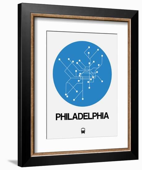 Philadelphia Blue Subway Map-NaxArt-Framed Art Print