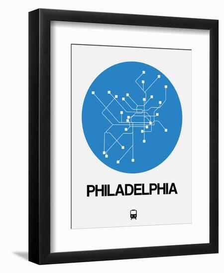 Philadelphia Blue Subway Map-NaxArt-Framed Art Print