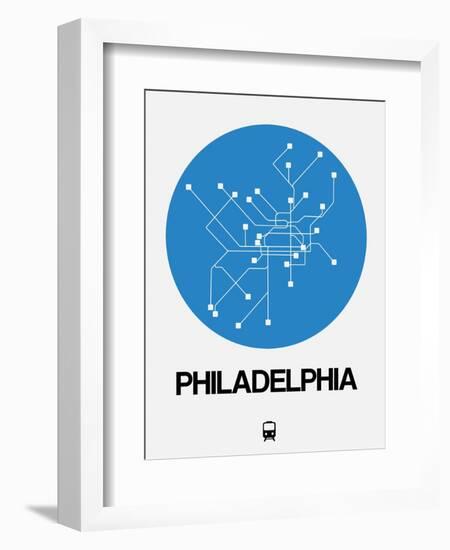 Philadelphia Blue Subway Map-NaxArt-Framed Art Print