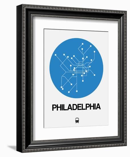 Philadelphia Blue Subway Map-NaxArt-Framed Art Print