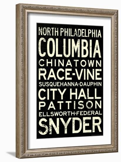 Philadelphia Broad Street Line Stations Retro Metro-null-Framed Art Print