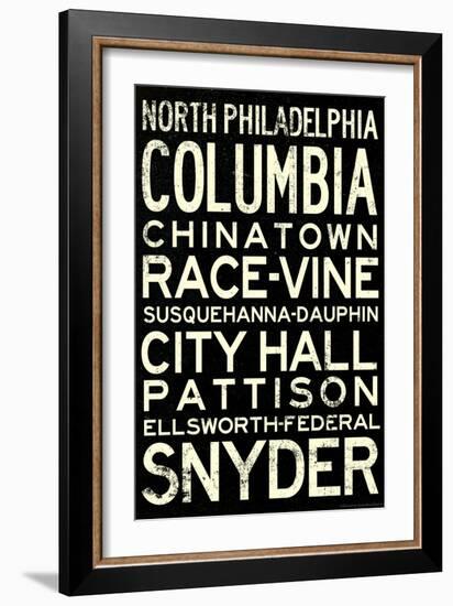 Philadelphia Broad Street Line Stations Retro Metro-null-Framed Art Print