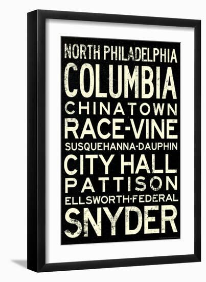 Philadelphia Broad Street Line Stations Retro Metro-null-Framed Art Print