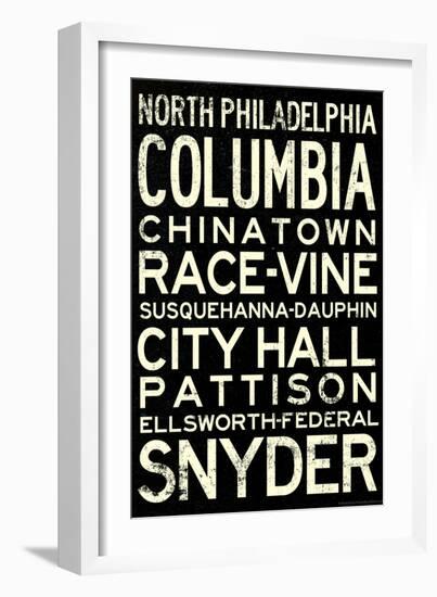 Philadelphia Broad Street Line Stations Retro Metro-null-Framed Art Print