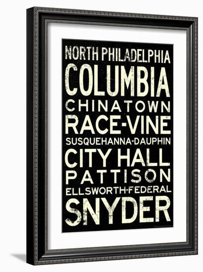 Philadelphia Broad Street Line Stations Retro Metro-null-Framed Art Print