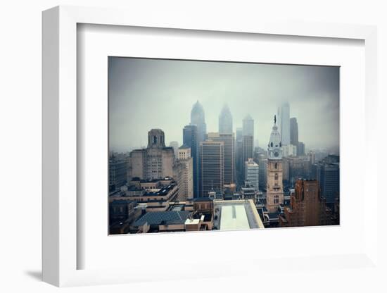 Philadelphia City Rooftop View with Urban Skyscrapers.-Songquan Deng-Framed Photographic Print