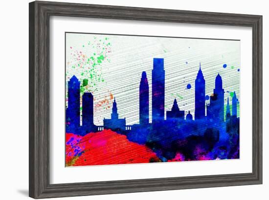 Philadelphia City Skyline-NaxArt-Framed Art Print