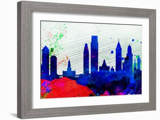 Philadelphia City Skyline-NaxArt-Framed Art Print