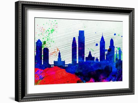 Philadelphia City Skyline-NaxArt-Framed Art Print