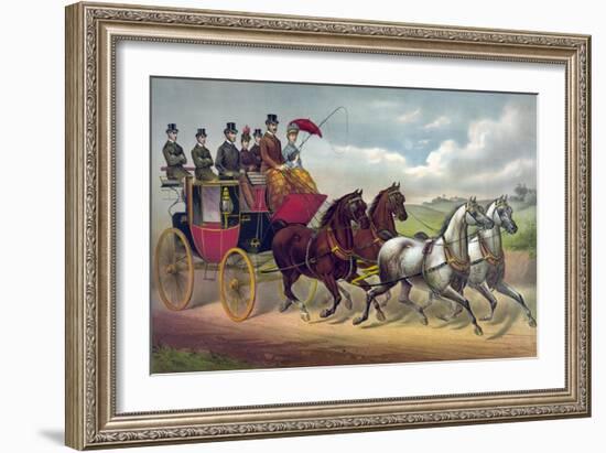 Philadelphia Coach Works-Currier & Ives-Framed Art Print