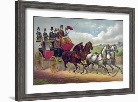 Philadelphia Coach Works-Currier & Ives-Framed Art Print