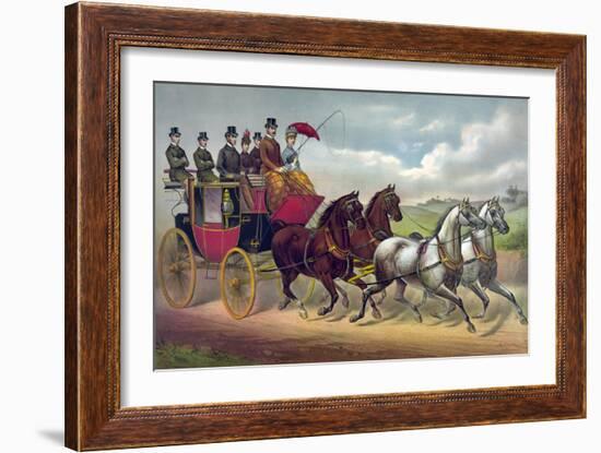 Philadelphia Coach Works-Currier & Ives-Framed Art Print