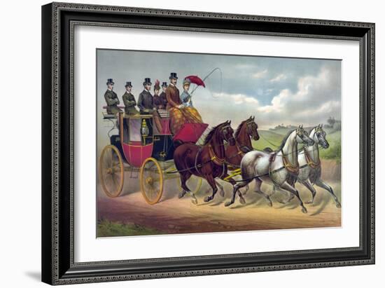 Philadelphia Coach Works-Currier & Ives-Framed Art Print