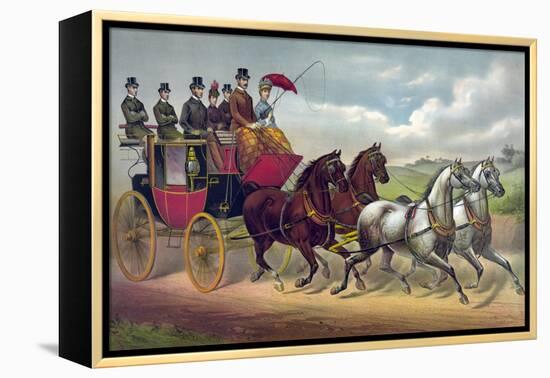 Philadelphia Coach Works-Currier & Ives-Framed Stretched Canvas