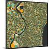 Philadelphia Map-Jazzberry Blue-Mounted Art Print