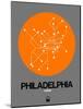 Philadelphia Orange Subway Map-NaxArt-Mounted Art Print