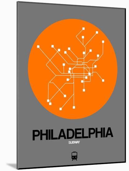 Philadelphia Orange Subway Map-NaxArt-Mounted Art Print