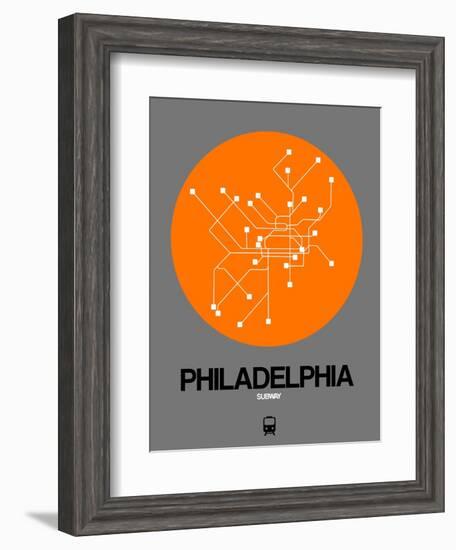 Philadelphia Orange Subway Map-NaxArt-Framed Art Print