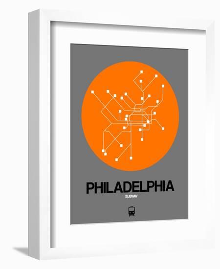 Philadelphia Orange Subway Map-NaxArt-Framed Art Print