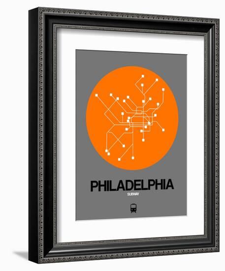 Philadelphia Orange Subway Map-NaxArt-Framed Art Print