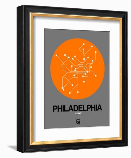 Philadelphia Orange Subway Map-NaxArt-Framed Art Print