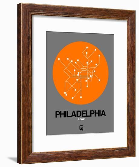 Philadelphia Orange Subway Map-NaxArt-Framed Art Print