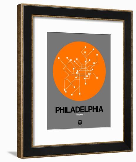 Philadelphia Orange Subway Map-NaxArt-Framed Art Print