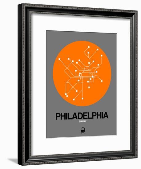 Philadelphia Orange Subway Map-NaxArt-Framed Art Print