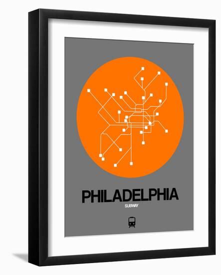 Philadelphia Orange Subway Map-NaxArt-Framed Art Print