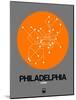 Philadelphia Orange Subway Map-NaxArt-Mounted Art Print