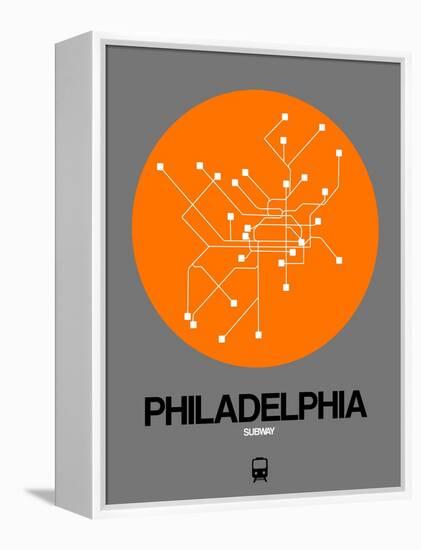 Philadelphia Orange Subway Map-NaxArt-Framed Stretched Canvas