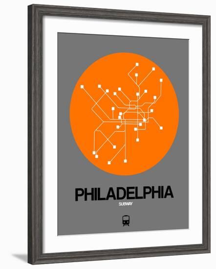 Philadelphia Orange Subway Map-NaxArt-Framed Art Print