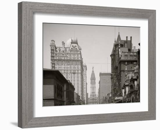 Philadelphia, Pa., Broad St., North from Spruce St.-null-Framed Photo