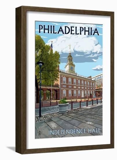 Philadelphia, PA - Independence Hall-Lantern Press-Framed Art Print