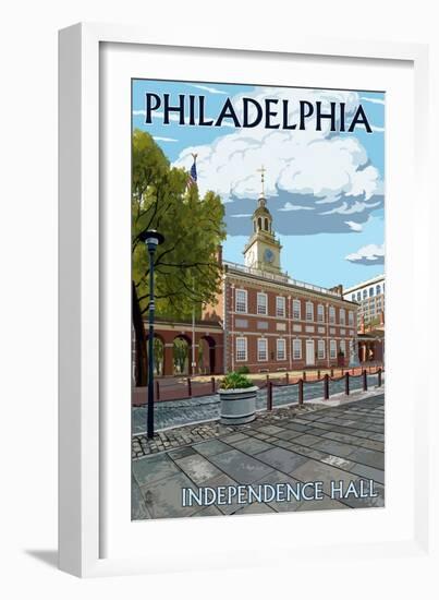 Philadelphia, PA - Independence Hall-Lantern Press-Framed Art Print