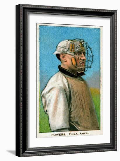 Philadelphia, PA, Philadelphia Athletics, Mike Powers, Baseball Card-Lantern Press-Framed Art Print