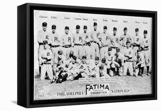 Philadelphia, PA, Philadelphia Phillies, Team Photograph, Baseball Card-Lantern Press-Framed Stretched Canvas