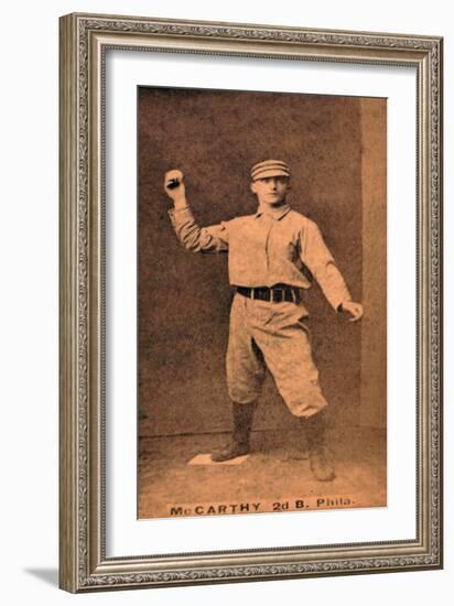 Philadelphia, PA, Philadelphia Quakers, Tommy McCarthy, Baseball Card-Lantern Press-Framed Art Print