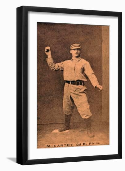 Philadelphia, PA, Philadelphia Quakers, Tommy McCarthy, Baseball Card-Lantern Press-Framed Art Print