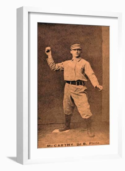 Philadelphia, PA, Philadelphia Quakers, Tommy McCarthy, Baseball Card-Lantern Press-Framed Art Print