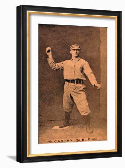 Philadelphia, PA, Philadelphia Quakers, Tommy McCarthy, Baseball Card-Lantern Press-Framed Art Print